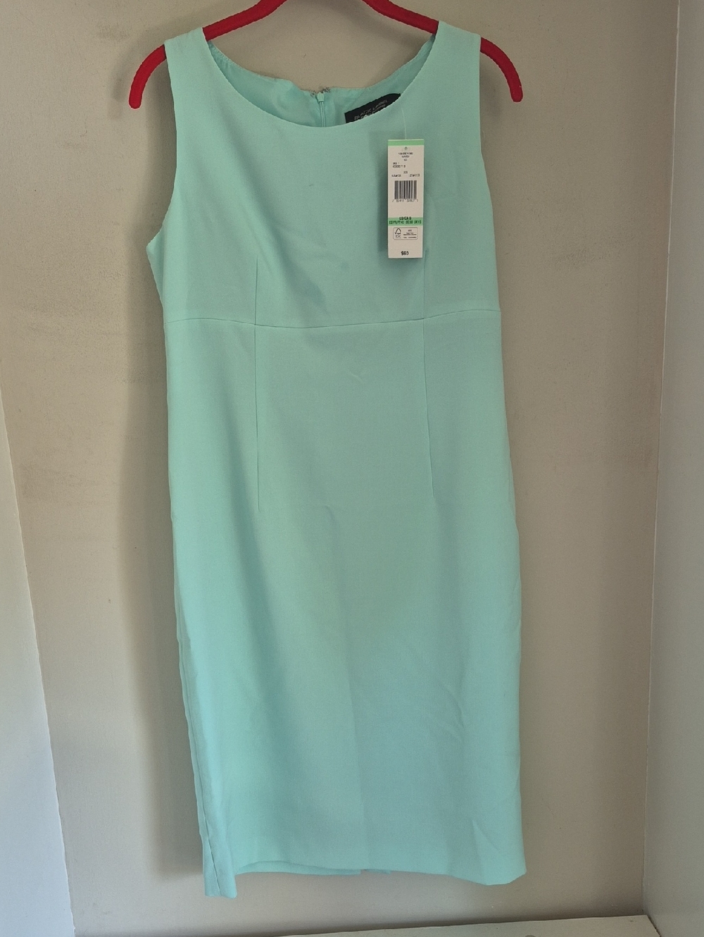 Sleeveless Midi Sheath Dress in Mint